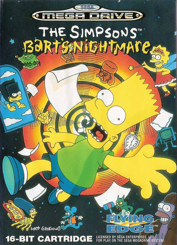 The Simpsons Bart's Nightmare box art for Super Nintendo